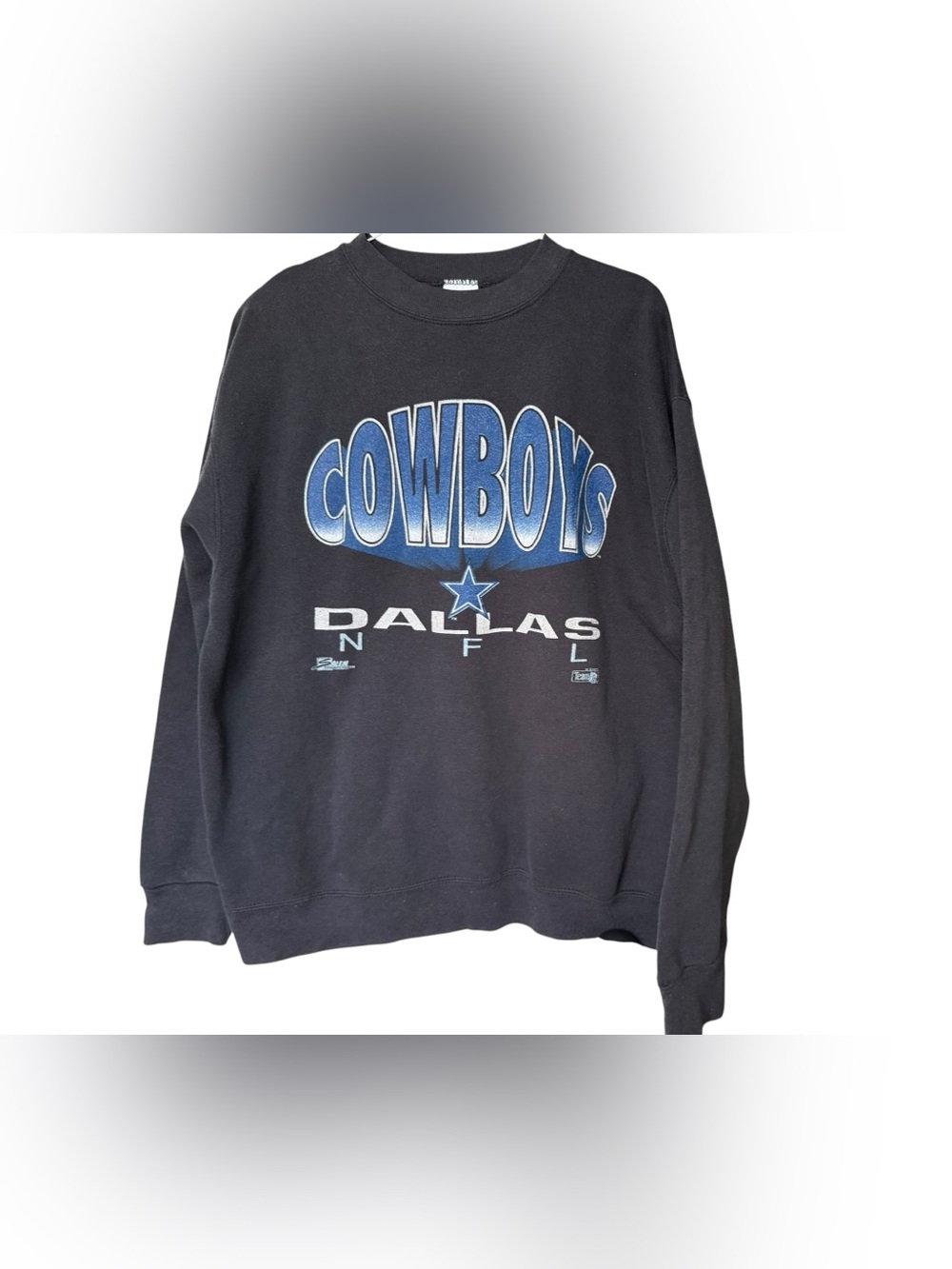 Vintage Salem Sportswear NFL Dallas Cowboys Black Sweatshirt Large